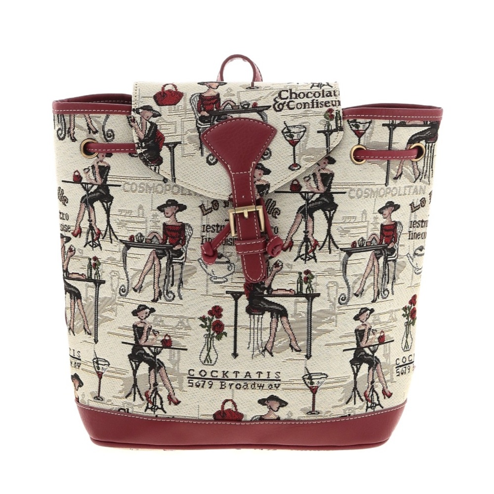 Stylish Red and Cream Women's Backpack
